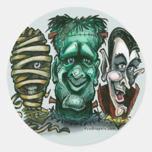 Movie Monsters Classic Round Sticker