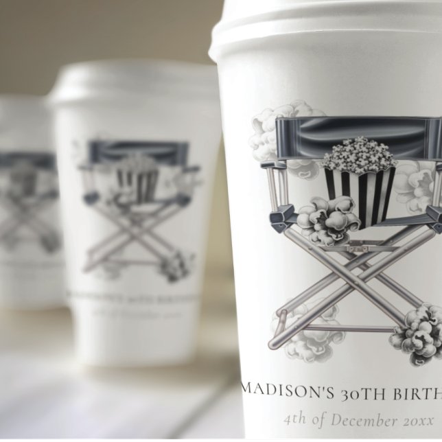 Movie Night Adult Birthday Personalised Paper Cups (Creator Uploaded)