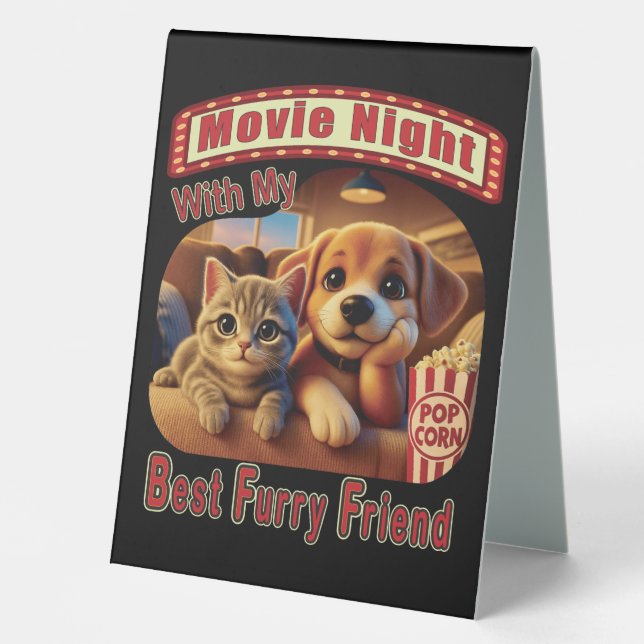 Movie Night - Best Furry Friend - Cute Cat & Dog (Front)