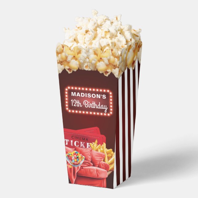 Movie night Birthday Custom Red sofa Favour Box (Popped)