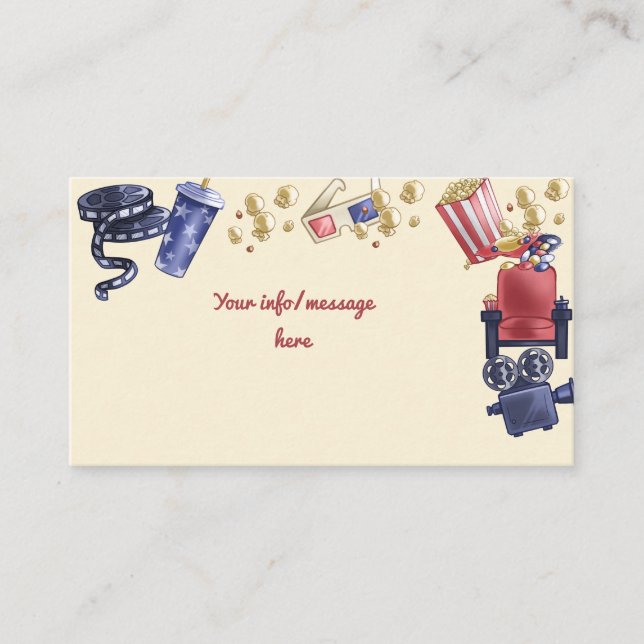 Movie night birthday for kids enclosure card (Front)