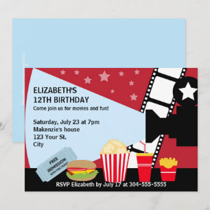 Movie Night Birthday Invitation