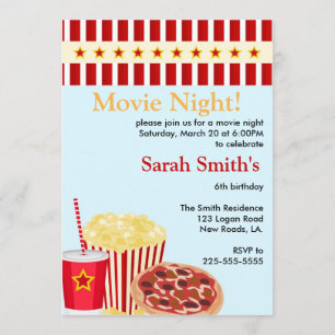 Movie Night Birthday Invitation