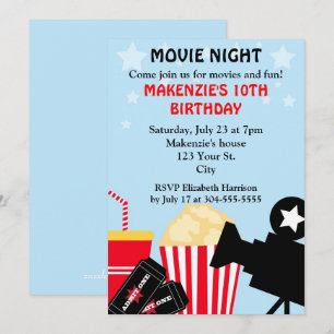 Movie Night Birthday Invitation