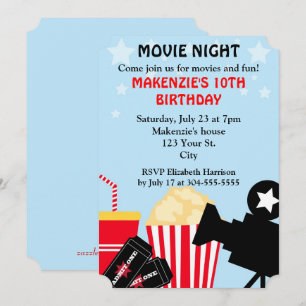 Movie Night Birthday Invitation