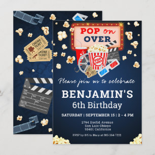 Movie Night Birthday  Invitation