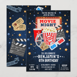 Movie night Birthday Invitation