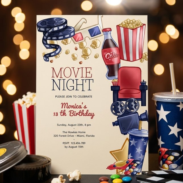 Movie night birthday invitation (Creator Uploaded)