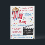 Movie Night Birthday Invitation, Cinema Invitation<br><div class="desc">A great way to invite your friends to a Movie Birthday Party.  Edit with your own details.</div>