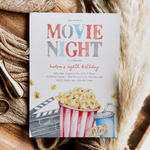 Movie Night Birthday Invitation Movie Party
