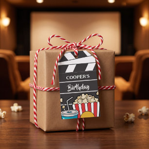 Movie Night Birthday Party For Boys Gift Tags