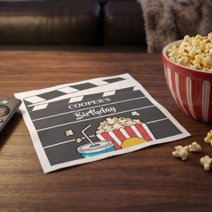 Movie Night Birthday Party For Boys Napkin