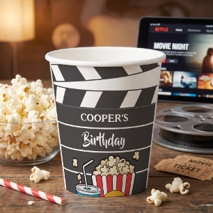 Movie Night Birthday Party For Boys Paper Cups