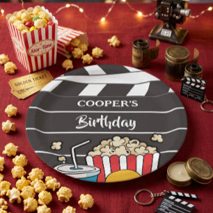 Movie Night Birthday Party For Boys Paper Plate