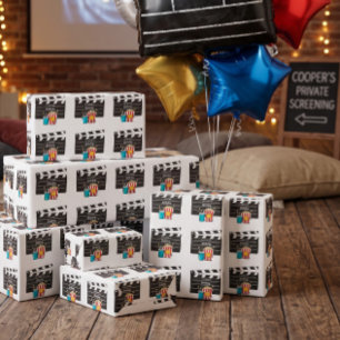 Movie Night Birthday Party For Boys Wrapping Paper