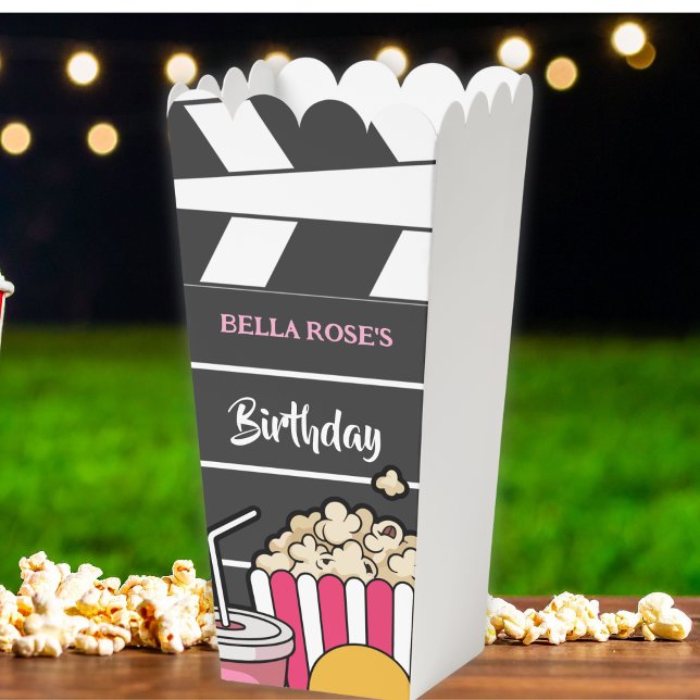 Movie Night Birthday Party For Girls Favour Box (Creator Uploaded)