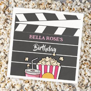 Movie Night Birthday Party For Girls Napkin