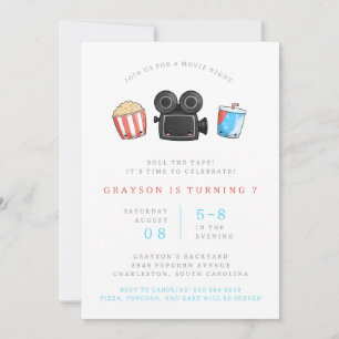 Movie Night Birthday Party Invitation