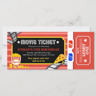 Movie Night Birthday Party Invitation