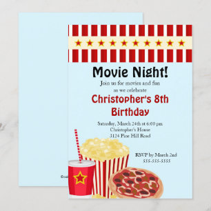 Movie Night Birthday Party Invitation