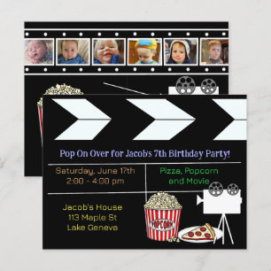 Movie Night Birthday Party Invitation Postcard