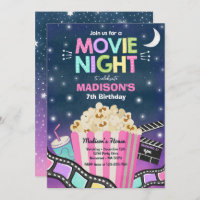 Movie Night Birthday Party Movie Sleepover Popcorn