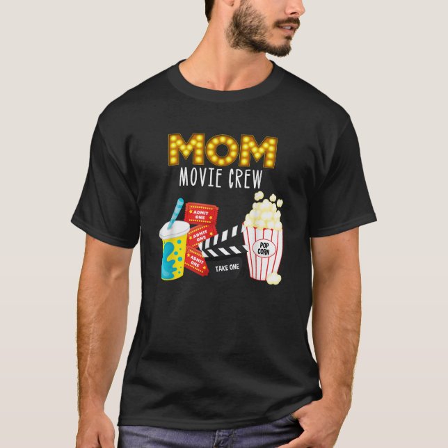 Movie Night Birthday Party Mum Movie Crew Kids Bir T-Shirt (Front)