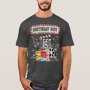 Movie Night Birthday Party Pajama Slumber Popcorn T-Shirt