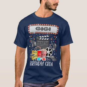 Movie Night Birthday Party Pajama Slumber Popcorn T-Shirt