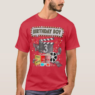 Movie Night Birthday Party Pajama Slumber Popcorn T-Shirt