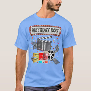 Movie Night Birthday Party Pajama Slumber Popcorn T-Shirt