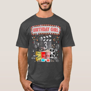 Movie Night Birthday Party Pajama Slumber Popcorn  T-Shirt