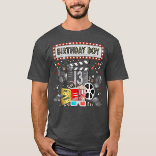 Movie Night Birthday Party Pajama Slumber Popcorn T-Shirt
