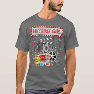 Movie Night Birthday Party Pajama Slumber Popcorn  T-Shirt