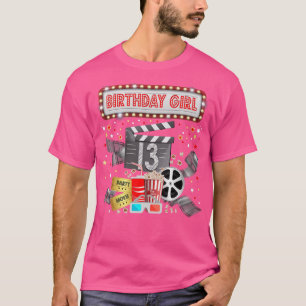Movie Night Birthday Party Pajama Slumber Popcorn  T-Shirt