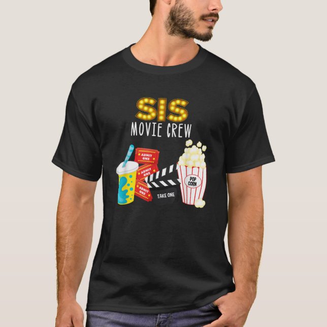 Movie Night Birthday Party Sis Movie Crew Kids Bir T-Shirt (Front)