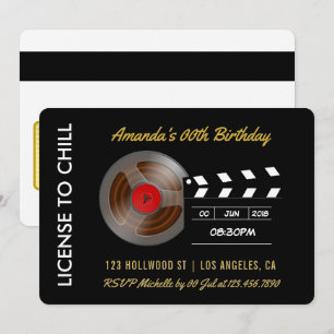 Movie Night Birthday Party VIP Pass Invitation