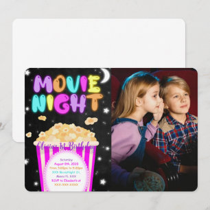 Movie Night Birthday Photo Invitation