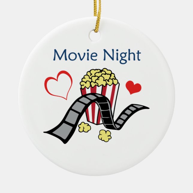 Movie Night Ceramic Tree Decoration (Front)