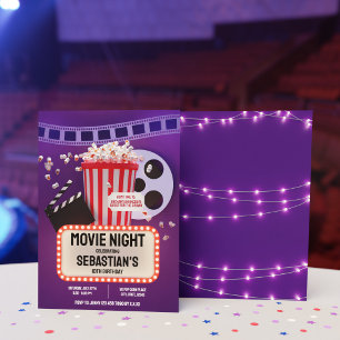 Movie Night Childrens  Birthday Party Invitation