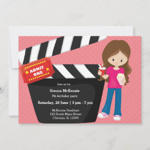 Movie night * choose background colour invitation