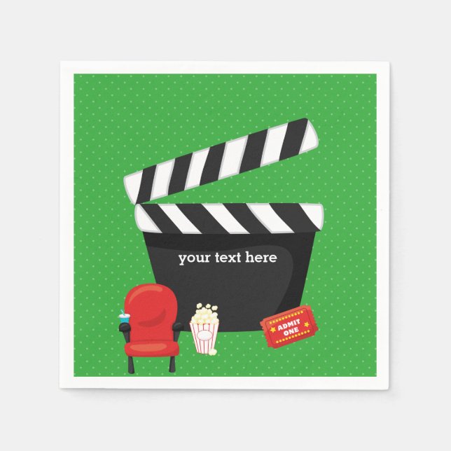 Movie night * choose background colour napkin (Front)
