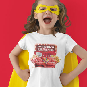 Movie Night Cinema Birthday Red Sofa Personalised T-Shirt