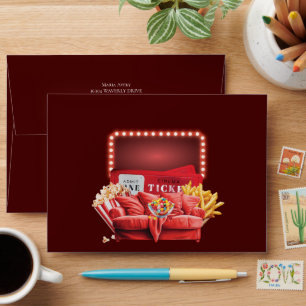 Movie Night Cinema Birthday Theme Envelope