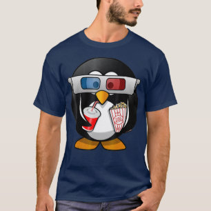 Movie Night Cinema Penguin  - cute animal T-Shirt