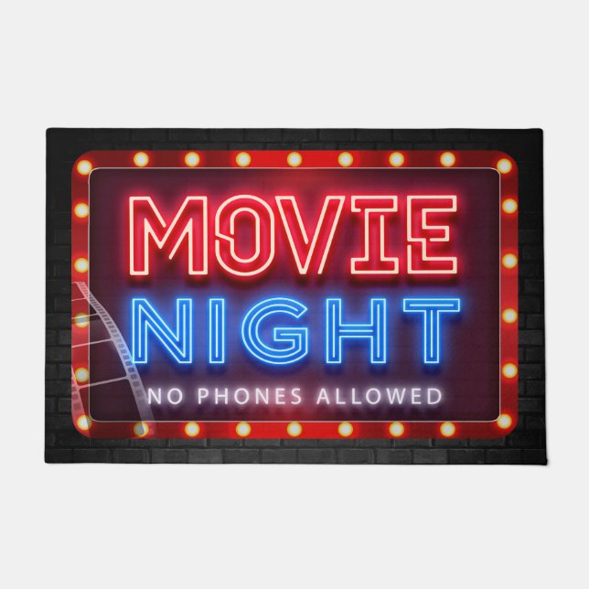 Movie Night Cinema room door mat (Front)