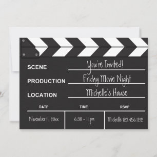 Movie Night Clapboard Invitation