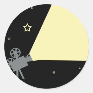 movie night classic round sticker
