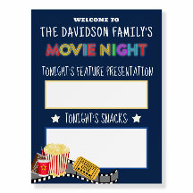 Movie Night Concession Stand Family Poster