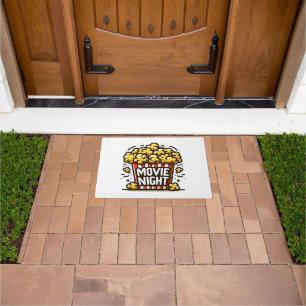 Movie Night Delight Playful Popcorn Doormat